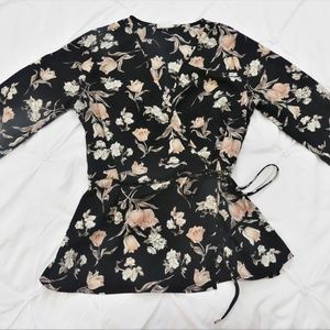 Floral Wrap Top